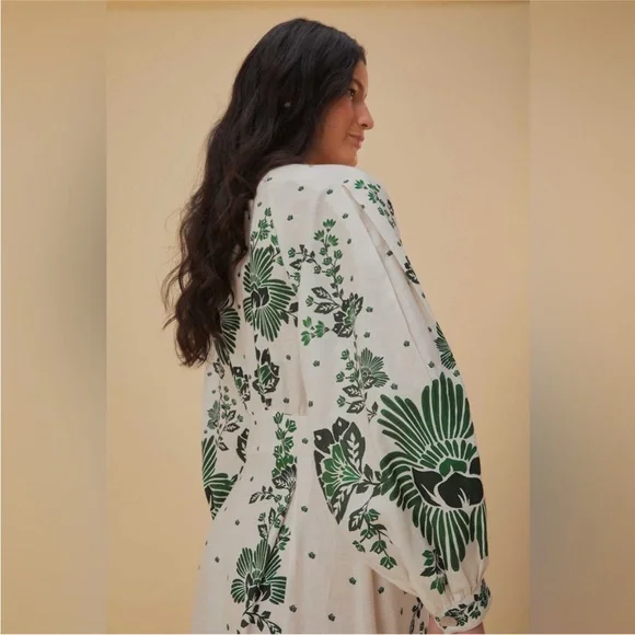 FARM Rio Green and White Maxi Dress - Picture 3 of 6